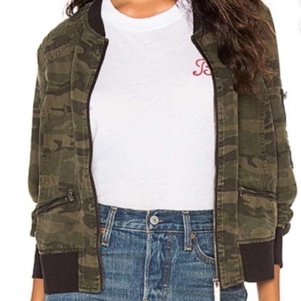 Sanctuary Camo Print Bomber Jacket Size Medium